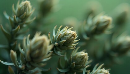 Fototapeta premium Macro view of an evergreen flower blooming