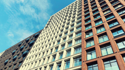 Architecture and real estate, modern residential apartment building with large panoramic windows