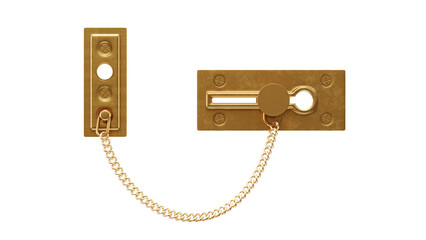 old vintage door chain lock 3D rendering