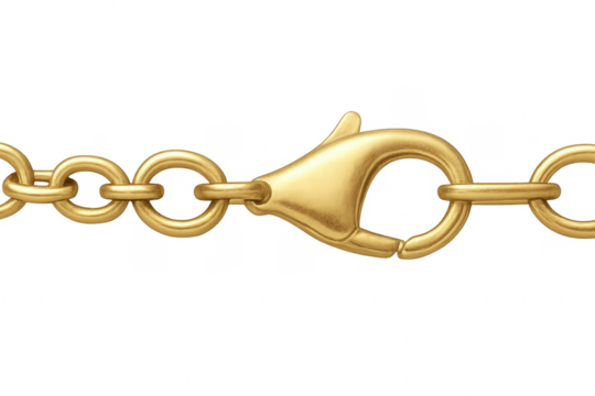 Gold chain with lobster clasp connecting links