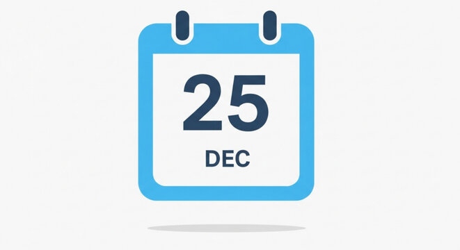 Calendar icon showing december 25, , representing christmas day, holiday season, and festive celebrations