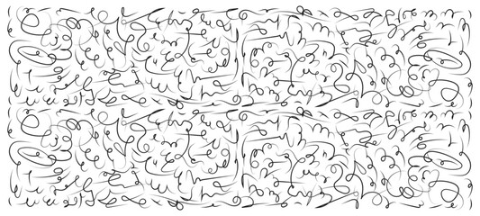 Seamless Abstract Line Doodle art Pattern. Continuous Hand Drawn Curvy Swirl Background Design. Hand Drawn Scribble Texture Background