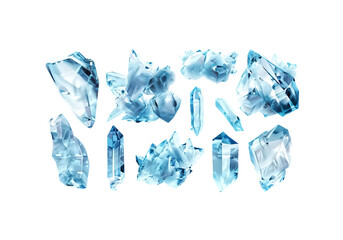 Fototapeta premium frozen geometric crystal shards, translucent ice blocks, fractal