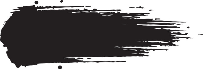  Silhouette Vector of a rough black brush stroke with splatter marks.