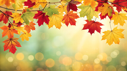 Falling autumn maple leaves natural background .Colorful foliage