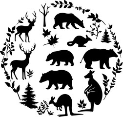 Forest Animal Silhouette Collection
