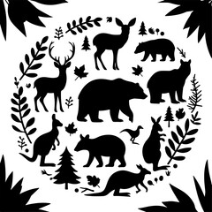 Forest Animal Silhouette Collection