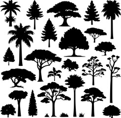 Tree Silhouette Vector Collection