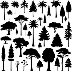 Tree Silhouette Vector Collection