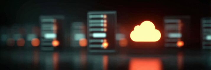 Fototapeta premium futuristic cloud servers floating above earth showing efficiency creation intelligence generation solution data sustainability