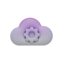 Modern cloud computing solution with gear represents settings and management, digital transformation and innovative technology for business processes
