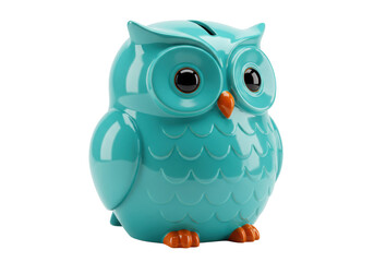 Isolated blue owl coin bank on seamless backdrop, perfect for savings and finance themes