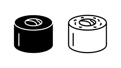 Sushi Roll Minimalist Flat Icon Set © Adobe