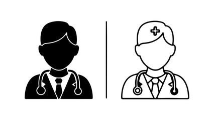 Fototapeta premium Doctor and Medical Staff Professional Avatar Icons