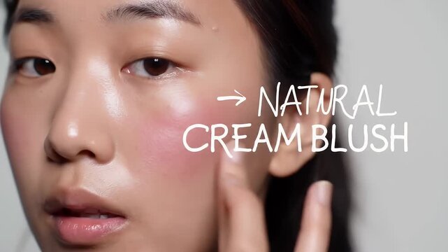 Cream blush application.