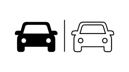 Fototapeta premium Minimalist Car Icons Solid and Outline Style