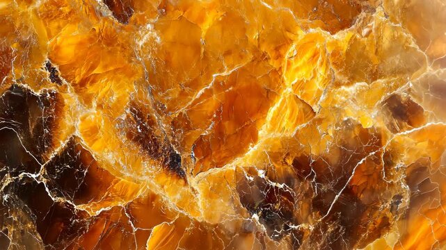Vibrant amber crystal patterns unfold in dynamic transformation