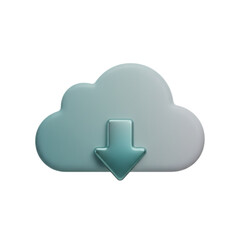 Download from the cloud with this modern 3D icon, perfect for UI design, app development, and website interfaces, communicating data transfer