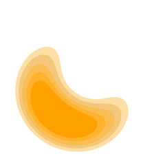 abstract layered shape in shades of orange on a transparent background