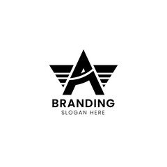 letter A wing transport logo