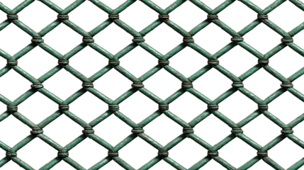 A seamless, tileable pattern of tightly woven chain link fencing with a subtle dark green or oxidized patina.