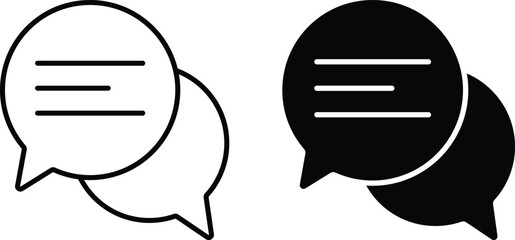 100% Premium Quality Line Art and Silhouette Pack Vector Design - Vector illustration of dialog bubbles suggesting communication, messages, and conversation topics.