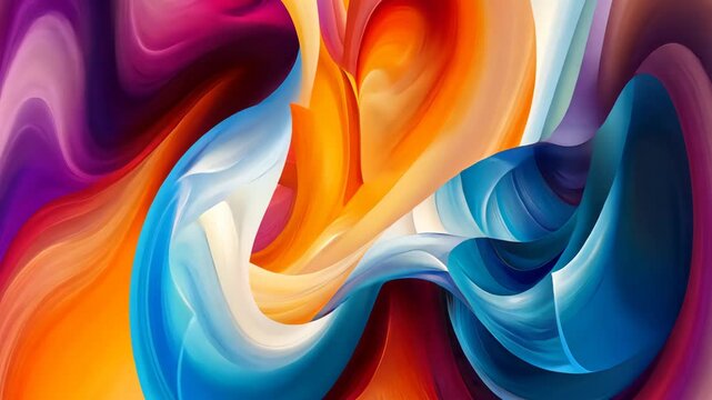 Colorful abstract waves in dynamic motion across three frames