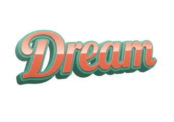 Isolated Dream Word Graphic for Design Projects Retro Text Illustration, Typography