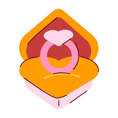 Open Heart Shaped Jewelry Box Revealing A Pink Ring With A Pink Heart Accent Diamond Ring Symbol Of Love And Commitment On Valentine S Day With A White Background And Transparent Background