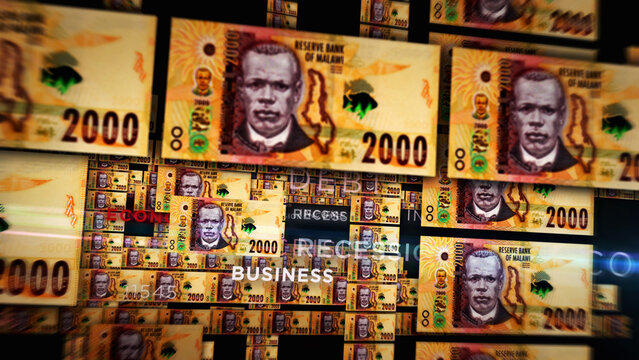 Malawi Kwacha growing pile of money concept 3d illustration