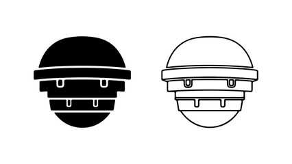 Fototapeta premium Security Camera Dome Icons Vector Illustration Set