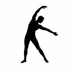 Minimalist Silhouette Stretching Man Fitness Exercise Silhouette Illustration