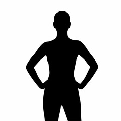 Simple Black Silhouette Woman Standing Hands On Hips Body Icon
