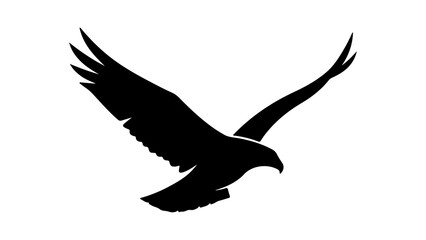 Fototapeta premium Minimalist Silhouette Of A Flying Eagle Bird