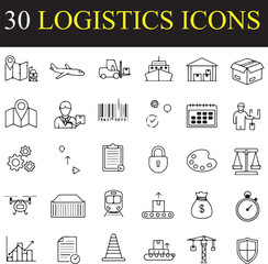 Line style icons of productivity and workflow in e-commerce: order dashboard, task checklist, order full fill flow, stock update icon, product listing tracker, efficiency chart, packaging process,