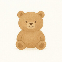 Obraz premium Brown teddy bear toy animal sits smiling with happy cute innocence