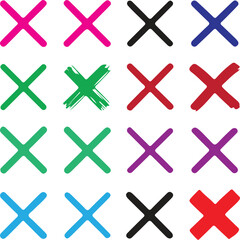 Obraz premium Colorful Cross Marks A Collection of Check Marks for Design Projects