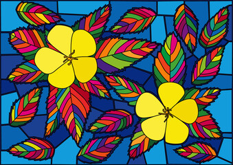 flower colorful stained glass background illustration vector