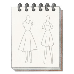 Fashion Sketchbook with Dress Designs