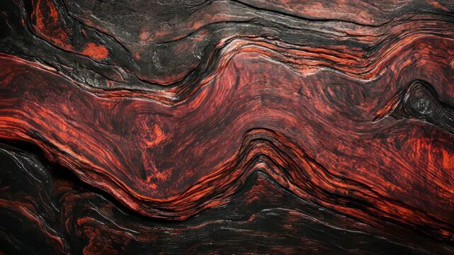Dynamic flow of molten lava textures illuminating vibrant earth patterns