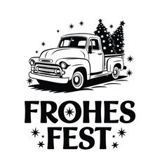 “Vintage Truck Frohes Fest Design”