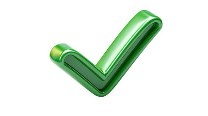 Green checkmark with brush stroke texture, hand-drawn style approval symbol with artistic flair, isolated on a transparent background