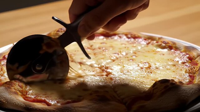 Cutting Cheese Pizza.