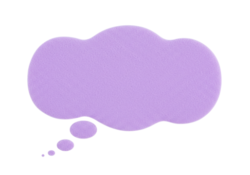 Isolated Lavender cloud speech bubble, conversation concept and communication design element