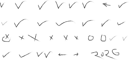 This stock image features a word cloud and vector alphabet letters accompanied by a hand-drawn set of arrow icons and pointers for web design elements