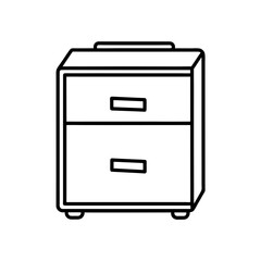 Nightstand with two drawers on transparent background