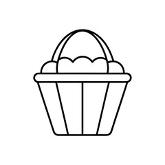 Outline drawing of basket on transparent background