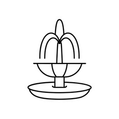 Simple fountain line art on transparent background