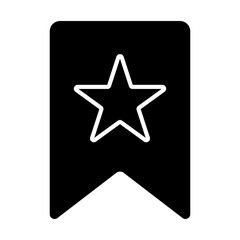 Editable; Premium Quality Adobe Illustrator Artwork; Silhouette Design - Black banner with a white outline star centered on the banner