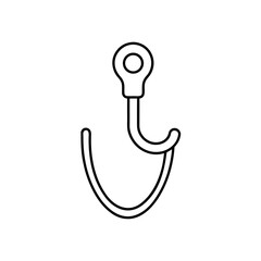 Simple metallic hook line on transparent background